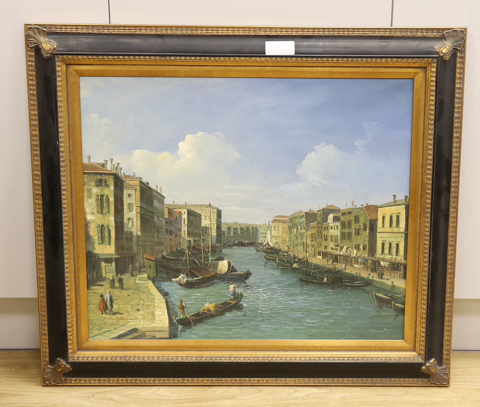 After Canaletto, oil on canvas, Venetian canal scene, 50 x 60cm